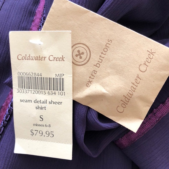 NWT Coldwater Creek long sleeve blouse top - Picture 7 of 8